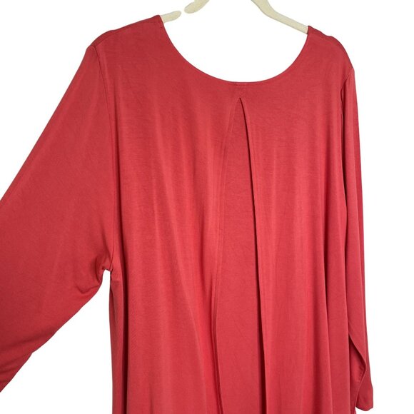 Soft Surroundings Coral Long Sleeve Layered Tunic Top. 1X - Picture 4 of 8